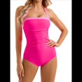 thumbnail image 2 of Traje de Baño de una Pieza con Control de Abdomen para Mujer, Estilo Retro, Estilo Halter. Rosa Roja M, 2 of 10