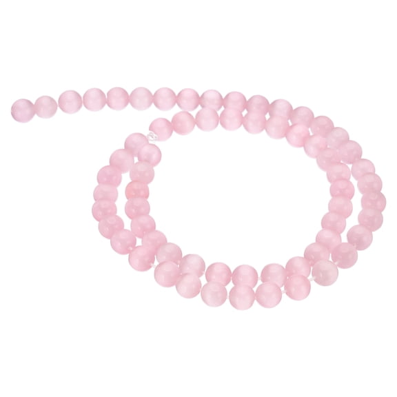Uxcell 6 mm Natural Clear Quartz Loose Beads, Crystal Round Stone Strand Beads Gemstone Loose Bead Spacer Beads for Jewelry Making DIY Necklace Bracelet, Pink