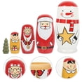 thumbnail image 4 of CNKOO 1 Set Snowman Stacking Dolls Toys Wooden Xmas Russian Nesting Doll Crafts, 4 of 4