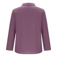 thumbnail image 5 of RYRJJ Women's Cotton Linen Blouses Long Sleeve Henley Shirts Button V Neck Casual Loose Fit Work Tops(Purple,L), 5 of 6