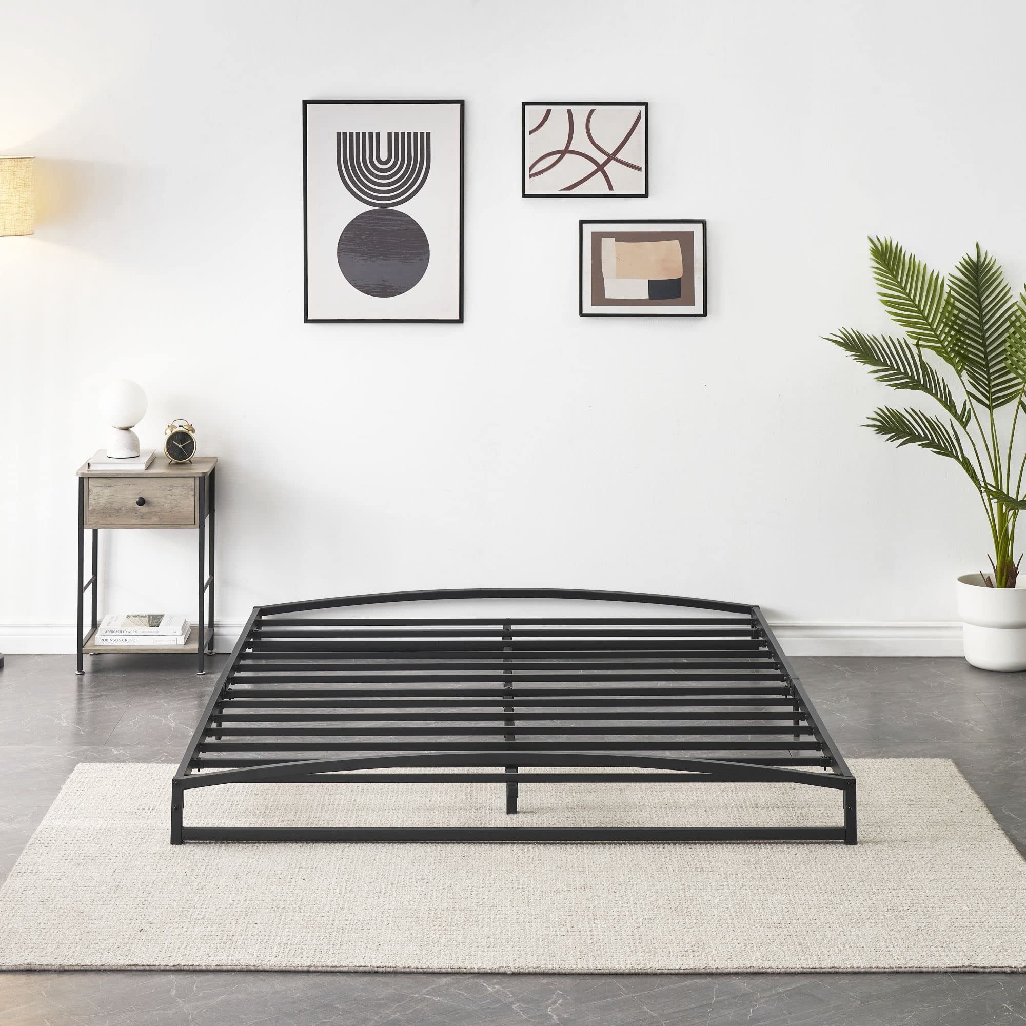 Ataucjin Low Bed Frame Full Size Heavy Duty Metal Twin Bed Frame Queen Size Platform Bed Frame King Bed Frame Mattress Foundation With Steel Slat Support No Box Spring Needed