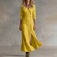 thumbnail image 6 of Women's Casual Long-Sleeve Button Front Dress, 6 of 7