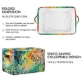 thumbnail image 2 of Yayeee 2 Pack Canvas Storage Basket with Handles for Shelves Fabric Bins Closet Organizer, Colorful Plants, 2 of 8