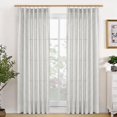 thumbnail image 1 of Pinch Pleated Linen Curtains 84 Inch Long Light Filtering Privacy Window Curtains with Hooks for Living Room Bedroom Track System, Light Grey, 40W X 84L, 2 Panels, 1 of 10