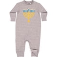 thumbnail image 2 of Inktastic Hanukkah Chanukah Menorah Baby Fleece Romper, 2 of 4