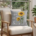 thumbnail image 4 of 16x16 Pillow Covers Set of 2, Sunflowers Square Throw Pillow Covers for Couch/Sofa/Living Room, Spring Summer Bees Yellow Floral Grey Decorative Soft Pillowcases for Couch Throw Pillows, 4 of 9
