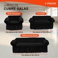 thumbnail image 2 of LABBA Fundas Elásticas para Sillones con Olanes, Juego de 3 Piezas, para Sofá Individual/Love Seat/Tres Plazas Color Negro, 2 of 5