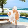 thumbnail image 3 of Yayeee Kids Hooded Towels Toddler Soft Absorbent Beach Bathing Wrap 50" x 23.5", Orange Seahorse, 3 of 5