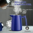 thumbnail image 3 of Secura 50oz French Press Coffee Maker – 304 Stainless Steel, Resistant Double Insulated Coffee Press with Extra Filter, Blue, 3 of 8