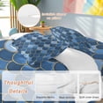 thumbnail image 2 of Blue Fish Scales Bedding Duvet Cover Set Full Size 4 Pieces Ombre Fish Tail Abstract Art Vintage Bedding Set with Zipper Closure, 1 Comforter Cover 86x86 Inches 1 Flat Sheet & 2 Pillow Cases, 2 of 7