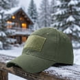thumbnail image 5 of Patch Baseball Cap for Men Ripstop Hook-and-Loop Operator Hat for Outdoor Olive Green Free Size, 5 of 6