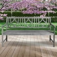 thumbnail image 5 of Sloane 59.1" 3-Seat Ogee Diamond-Back 600-Lbs Support Acacia Wood Outdoor Garden Patio Bench, Gray, 5 of 8