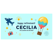 LUUFILx Personalized Retirement Themed Banner with Airplane Camera Balloon Elements Happy Retirement Decors Party Backdrop Photography Props for Retirement Parties Celebrations Gatherings