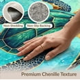 thumbnail image 6 of ODIKA 8'x10' Washable Area Rug Non-Shedding, Easy Care, Nautical Turtle Ocean Mosaic Wave Stained Entryway Teal Beachy for King Size Bedroom Under Bed, Master Suite, 6 of 7