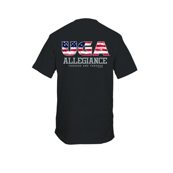 New World Graphics Patriotic UGA Allegiance Through And Through Short Sleeve Mens Graphic T-Shirt-Black-L
