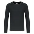 thumbnail image 2 of VgaVtl Black Long Sleeve Tshirts for Men Fall Winter Mens Clothes Shirts Stretch Slim Workout Solid Color Layering Casual Shirts,L, 2 of 9