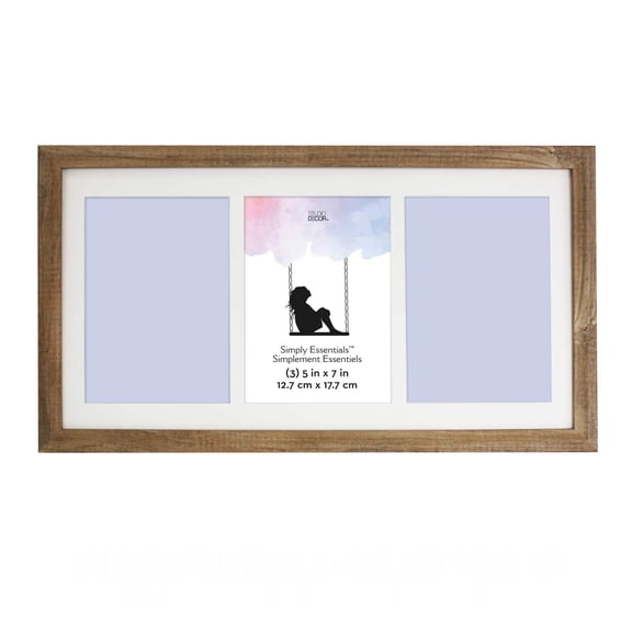 Studio Decor 3 Opening Natural 5" x 7" Collage Frame, Simply Essentials, 12 Pack