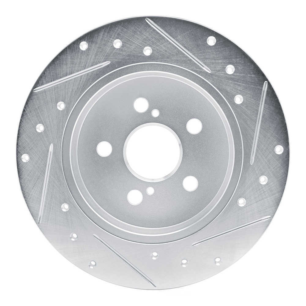 Dynamic Friction Company 631-76156L DFC Brake Rotor - Drilled And Slotted - Silver