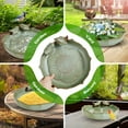 thumbnail image 6 of LINFANG Ceramic Bird Bath for Outside Weather Resistant Bird Bath Bowl Only Vintage Birdbath for Outdoors Garden Tabletop Deck Balcony and Lawn, 6 of 9