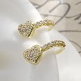 thumbnail image 3 of Yesbay 1 Pcs Women Ear Clip Ear Cuff Rhinestone Heart Smooth Polished C-shaped Non-pierced Anti-slip Stainless Lightweight Hip Hop Lady Ear Clips Club Jewelry, 3 of 7