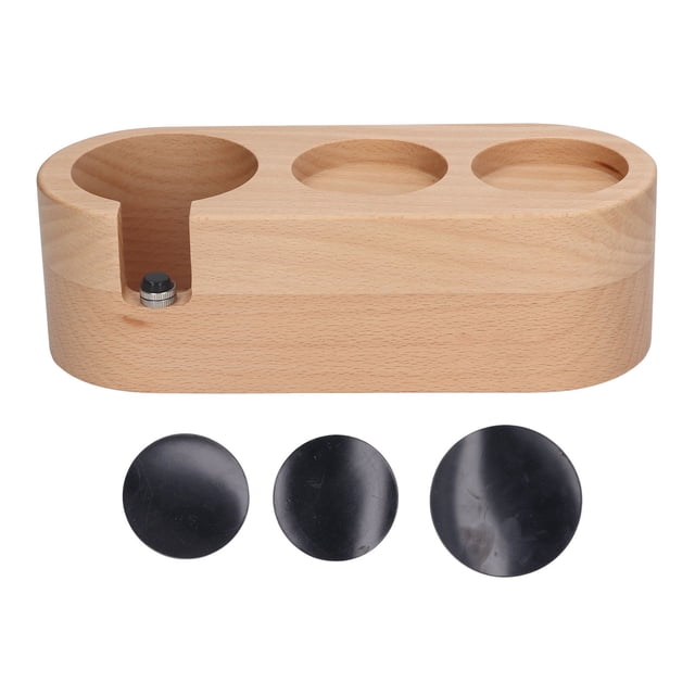 Soporte de madera para filtro de café, 3 orificios para evitar resbalones, base de madera de 51 mm/2 pulgadas