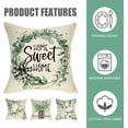 thumbnail image 3 of Farmhouse Eucalyptus Leaves Decorative Throw Pillow Cover 16 x 16 Set of 4, Buffalo Plaid Home Sweet Home Wreath Mason Jar Porch Outdoor Pillowcase, Spring Summer Couch Cushion Case Decor, 3 of 6