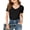00-Black1004, variant on Tiijoy Girls Short Sleeve Ribbed V Neck T Shirt Casual Solid Fitted T-Shirt, Sizes 7-14