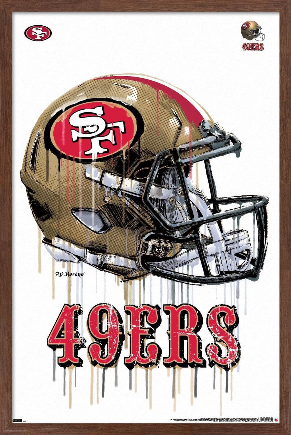 NFL San Francisco 49ers - Drip Helmet 20 Wall Poster with Push Pins