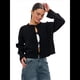 thumbnail image 2 of Suéteres Tipo Cárdigan con Lazo Frontal para Mujer, de Punto Grueso, con Mangas Largas Abullonadas, Modernos Abrigos para Otoño e Invierno. Negro XL, 2 of 10