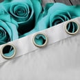 thumbnail image 4 of Turquoise Grey Curtains Teal Rose Flower Window Curtains 38"Wx45"L For Bedroom Living Room Valentine'S Day Wedding Window Curtains Gifts For Couple Lover,Country Rose Floral Window Curtains 2 Panels, 4 of 6