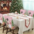 thumbnail image 4 of Winter Winter Snowman Chair Covers Set of 6 Merry Christmas Xmas Tree Elk Pink Bottom Chair Back Covers Stretch Removable Washable Slipcovers Protector for Dining Room Kitchen Party Decor, 4 of 5