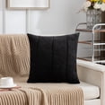 thumbnail image 6 of Throw Pillow Covers 18 x 18, Set of 2 - Fall Decorative Soft Corduroy Striped Boho Pillow Covers, Cushion Pillow Cases for Farmhouse Decor, Couch, Easter, Bed Living Room, Black, 2 Pack, 6 of 9