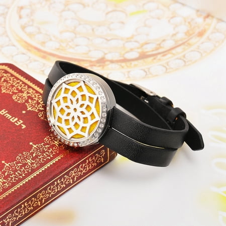 Crystal Diffuser - Crystal Lotus Aromatherapy Essential Oil Diffuser Bracelet Adjustable Locket