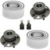 Detroit Axle - 6pc Front + Rear Wheel Bearing & Hub Assembly + Lower Ball Joints Replacement for 1991 - 1995 Acura Legend