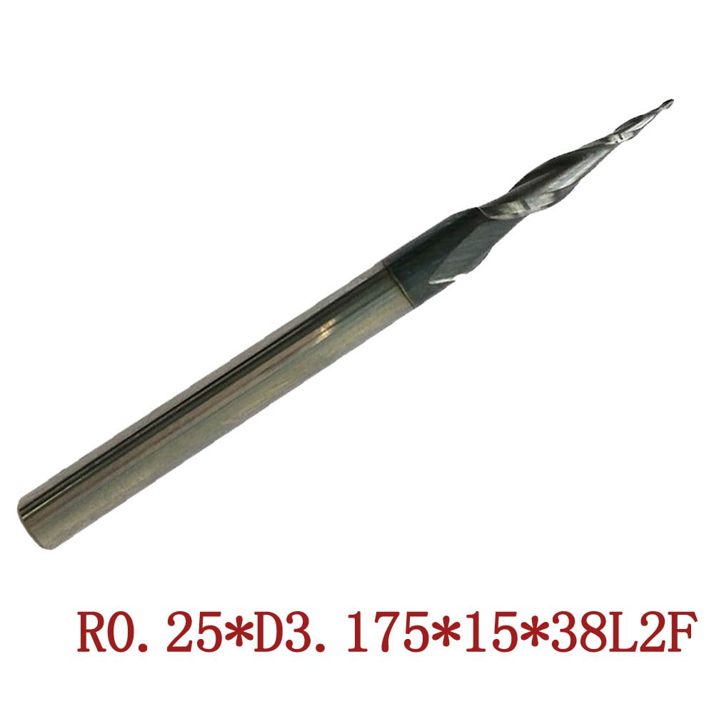 3.175mm 3 pcs R0.25 1/8" shank HRC55 carbide Tapered Ball Nose End Mills