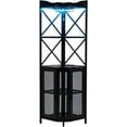 thumbnail image 7 of EROMMY Corner Bar Cabinet with Power Outlet, 5-Tiers Wine Bar Cabinet with LED Light and Glass Holder, Industrial Home Bar for Dining Room, Living Room, Kitchen, Modern Black, 7 of 7
