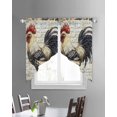 thumbnail image 2 of Vintage Rooster Swag Valances for Windows, Watercolor Black Yellow Farmhouse Animals Rod Pocket Sheer Valances for Windows, Swag Toppers Light Filtering for Kitchen Living Room 2 Panels 36''x36'', 2 of 3