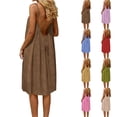 thumbnail image 7 of Zpzdpjkx Summer Dresses for Women Flowy Backless Pleated Spaghetti Strap Low Back Beach A Line Cami Dress, 7 of 7