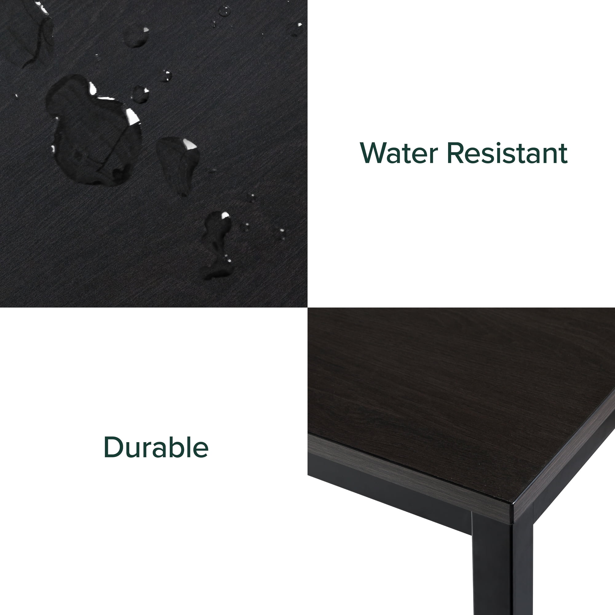 Zinus Jennifer 47" x 29" Black Frame Desk, Deep Espresso