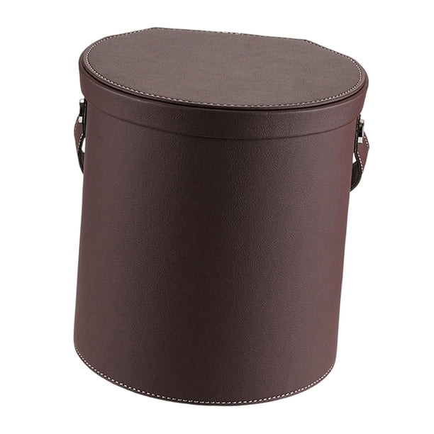 Papelera de cuero sintético para coche, 1,5 L, ligera, para coche Marrón