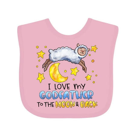 

Inktastic I Love My Godfather to the Moon and Back Cute Sheep Boys or Girls Baby Bib