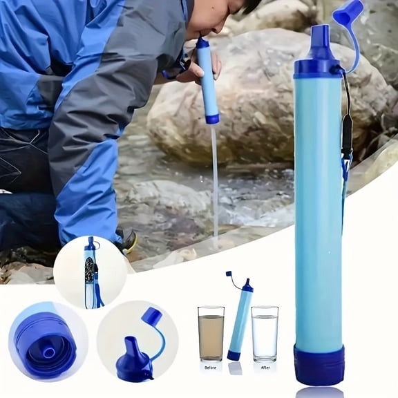ENFOURCLASS Personal Water Filter Straw (Outdoor Portable Filtration) - Emergency Survival, Tactical Gear - For Hiking, Camping, Hunting, Travel
