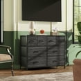 thumbnail image 4 of Bedroom dresser with 8 drawers, wide fabric dresser, bedroom dresser, black, 4 of 5