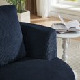thumbnail image 4 of Aukfa Swivel Accent Chair - Modern Upholstered Faux Fur Arm Chair with Plump Back Pillow for Living Room,Office,Apartment,Dark Blue, 4 of 5