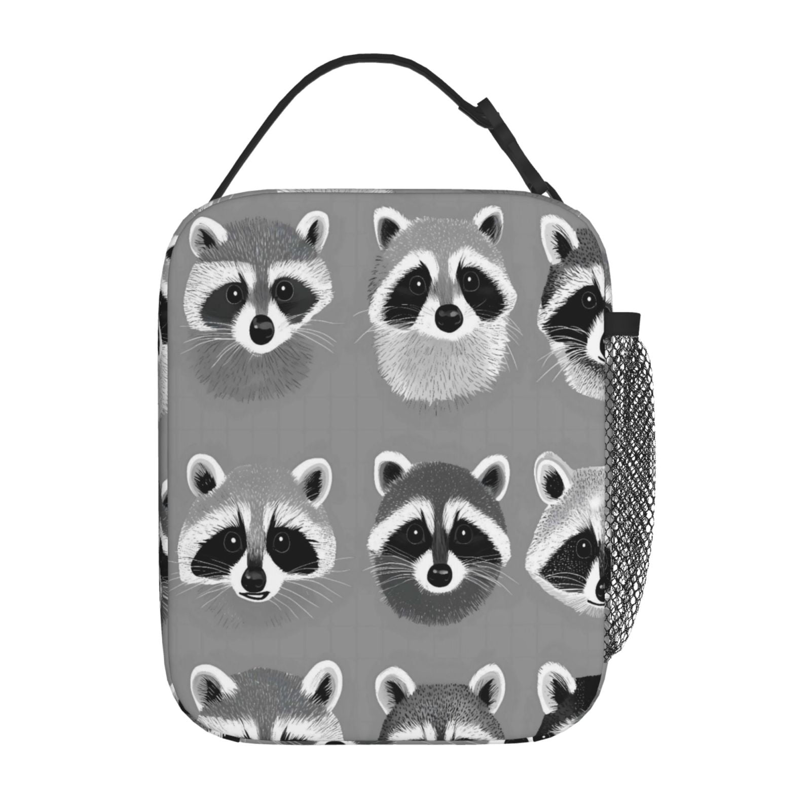 Lunch Bag For Women Men Insulated Portable Lunch Box Bento Box Office Picnic Travel Cooler Bag Raccoon Head Image