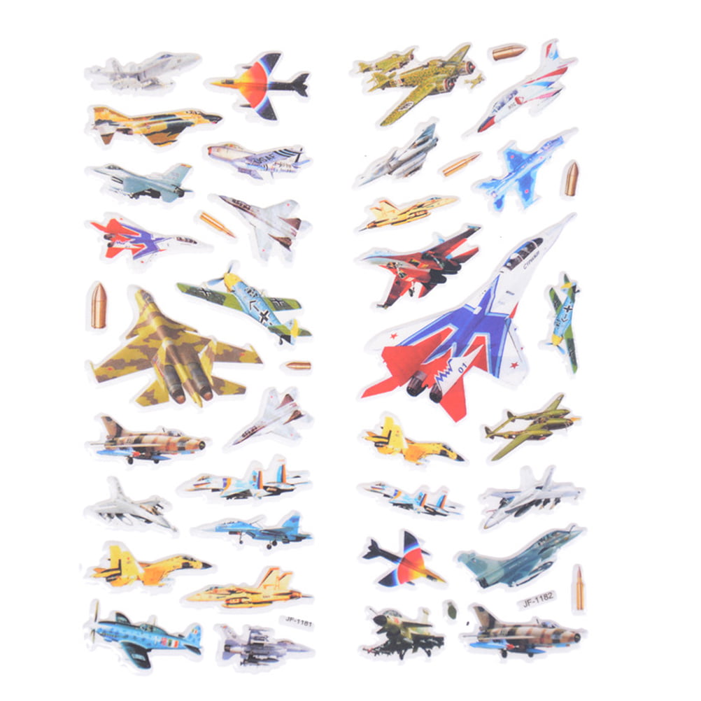 6Sheets Creative Airplane Flying Scrapbooking Bubble Stickers Reward Kids ODUS 