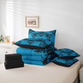 thumbnail image 6 of Homewish Vintage Damask 7-Piece Bedding Comforter Set,Victorian Flower King Bedding Sets,Cyan Black Bed Sheets For Men Women,Super Cozy Room Decor Reversible, 6 of 8