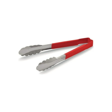 

Lwory 1-Piece Color Coded Kool-Touch S/S Scalloped Tong Red
