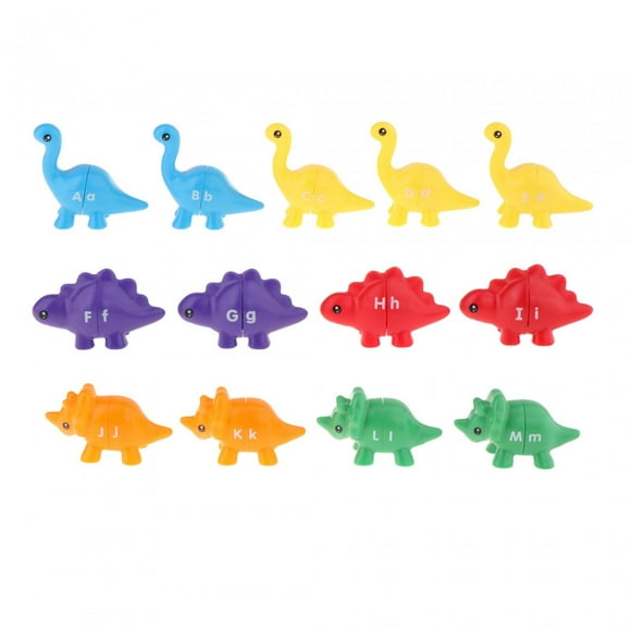 Bunblic Counting Dinosaur Toy Double Sided Dinosaur Toys Pairing Montessori Counting Sorting Toy for Construction Skills Coordination Alphabet