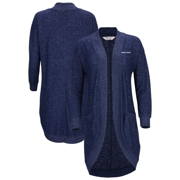 Women's Navy Penn State Nittany Lions Oversized Cuddle Tri-Blend Cardigan